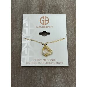 Giani Bernini 18k Gold Over Sterling Silver Heart with Pearl Necklace